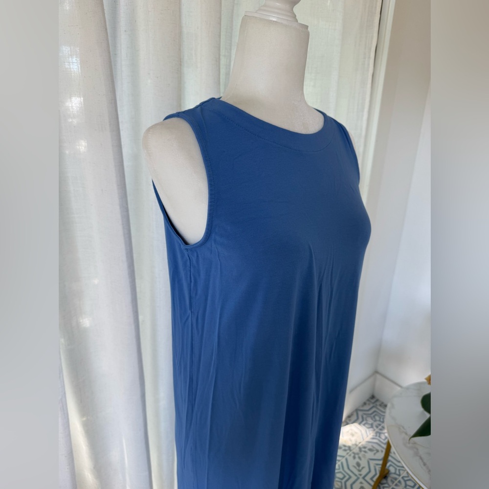 J.Jill Wearever Collection Sleeveless Blue A-Line Midi Dress – Size Small - Picture 4 of 9